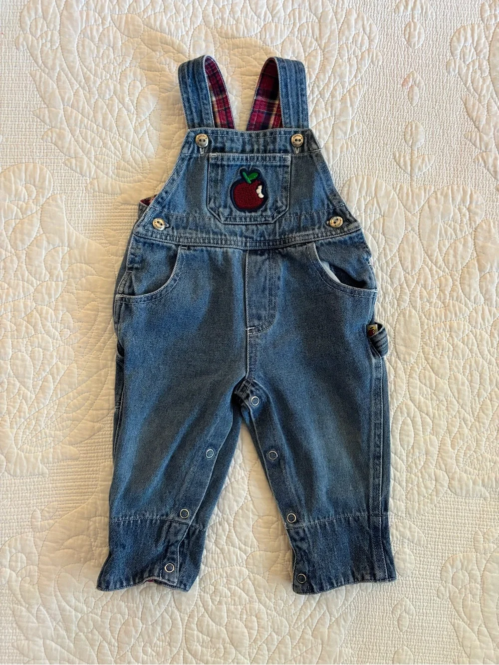 Vintage Carters Denim Apple Overalls for Kids - Blue